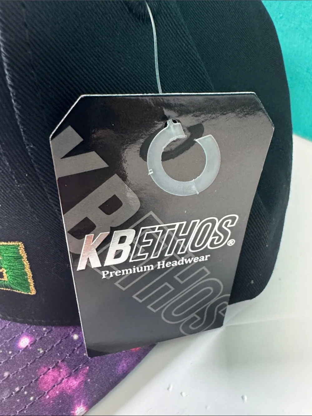 KBETHOS Black Snapback Hat with Purple Galaxy Brim